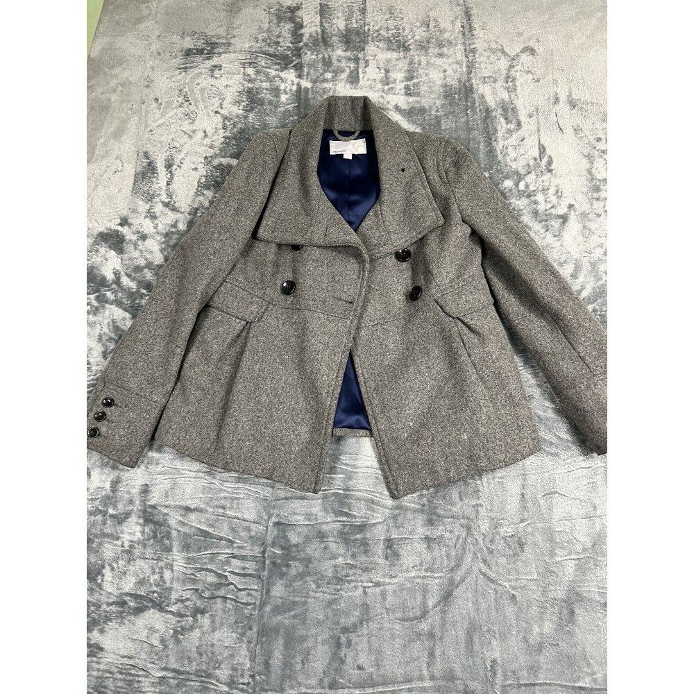 Old Navy Womens Gray Wool-Blend Double-Breasted Coat Small